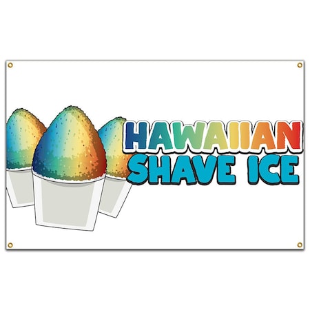 Signmission Hawaiian Shave Ice Banner Concession Stand Food Truck Single Sided B-72 Hawaiian Shave Ice19